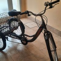 bicicletta 3 ruote con cestello