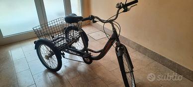 bicicletta 3 ruote con cestello