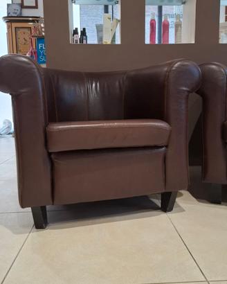 POLTRONA SIMILPELLE MARRONE
