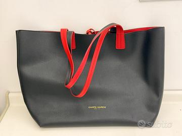 Borsa Campo Marzio nera e rossa shopper