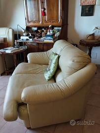 Divano 2 posti in pelle avorio
