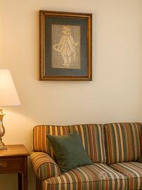 Quadro in pizzo fatto a mano – cornice dorata