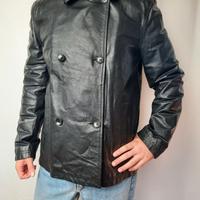 Giacca pelle doppiopetto Versace Jeans Couture