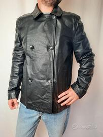 Giacca pelle doppiopetto Versace Jeans Couture