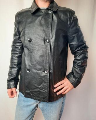 Giacca pelle doppiopetto Versace Jeans Couture
