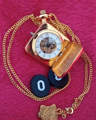 orologio  tasca funzionamento meccanico color oro