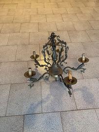 Lampadario chandelier Vintage Bronzo