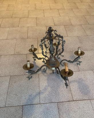Lampadario chandelier Vintage Bronzo