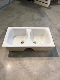 Lavabo Semi Incasso 2 Vasche Dolomite