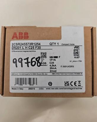 Magnetotermico Differenziale Abb Tipo F