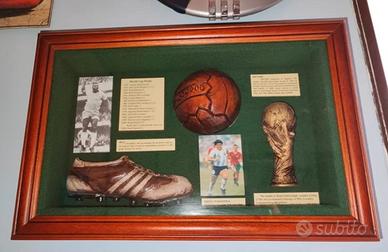 Bacheca commemorativa Maradona e Pelé pezzo unico