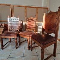 sedie in massello e cuoio