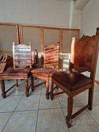 sedie in massello e cuoio