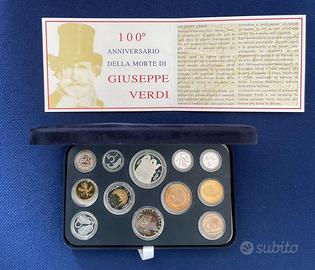 Monete FDC Giuseppe Verdi 12 monete 2001