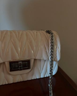 Borsa piccola bianco lucido