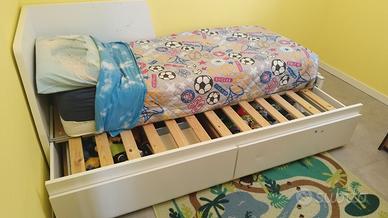 Letto singolo Ikea con doppio letto e cassettoni