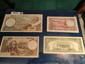 lotto 4 banconote originali
