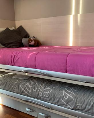 Struttura letto doppio con cassetti