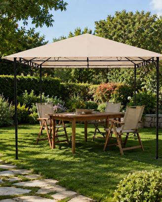 Gazebo in acciaio e poliestere 3mX3m h.2,5 m