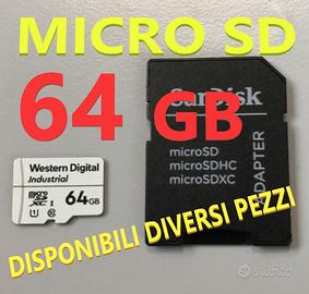 7 SCHEDA MEMORIA MICRO SD XC 64GB CL 10 CARD