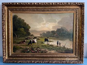 Quadro ad olio con cornice