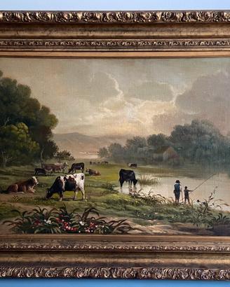 Quadro ad olio con cornice