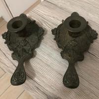 Vintage porta candele bronzo