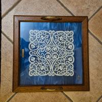 vassoio con pizzo di Cantù 