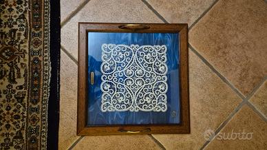 vassoio con pizzo di Cantù 