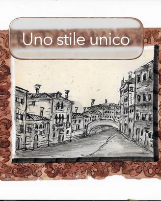 Disegno fatto a mano veduta di Venezia come antico