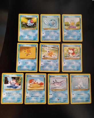 10 Carte Pokemon Acqua Vintage