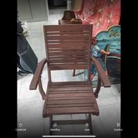 Sei poltrone in legno trattato da esterno