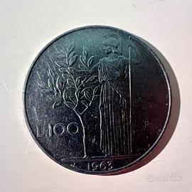 Moneta 100 Lire 1965 Minerva - Lira Italiana