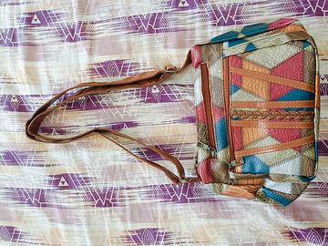 Borsa a tracolla patchwork multicolor