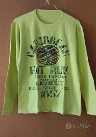 T-shirt uomo maniche lunghe verde lime