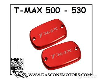 COPPIA COPERCHI FRENI TMAX 2004 2019 500 530 ROSSO