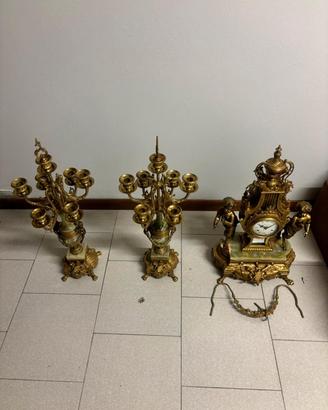 Orologio Imperial + 2 candelabri Trittico