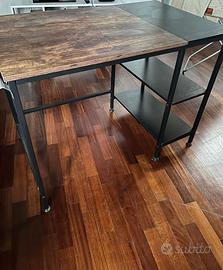 Scrivania stile industrial in legno