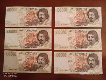 6 x 100.000 lire consecutive.