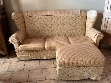 Divano completamente sfoderabile 3 posti + pouf