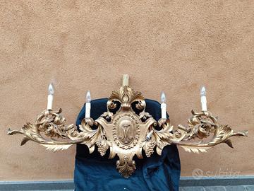 antica cimasa legno '700 applique 