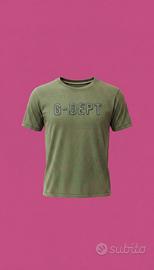 T-shirt verde militare Free Jungle con scritta 