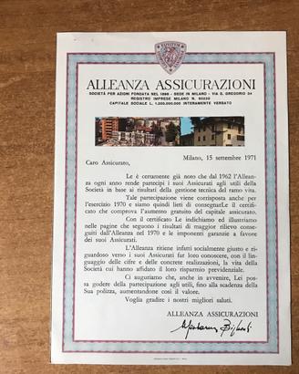 Certificato Alleanza Assicurazioni