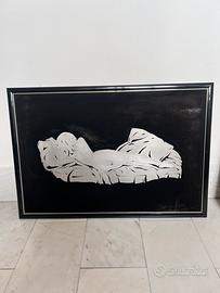 Quadro con rifiniture argentate