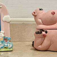 Set scatola cornice portafoto ceramica pink