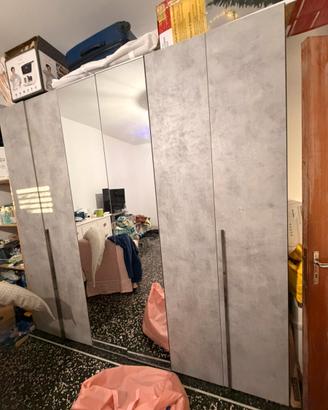 Armadio Donatella 6 ante cemento