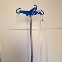 AIESI® Asta per flebo in ACCIAIO INOX con 4 ganci