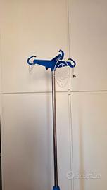 AIESI® Asta per flebo in ACCIAIO INOX con 4 ganci