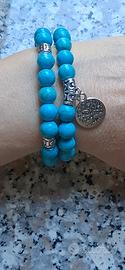 Due bracciali turchese con ciondolo albero della v
