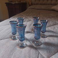 servizio 6  bicchieri da liquore in vetro murano